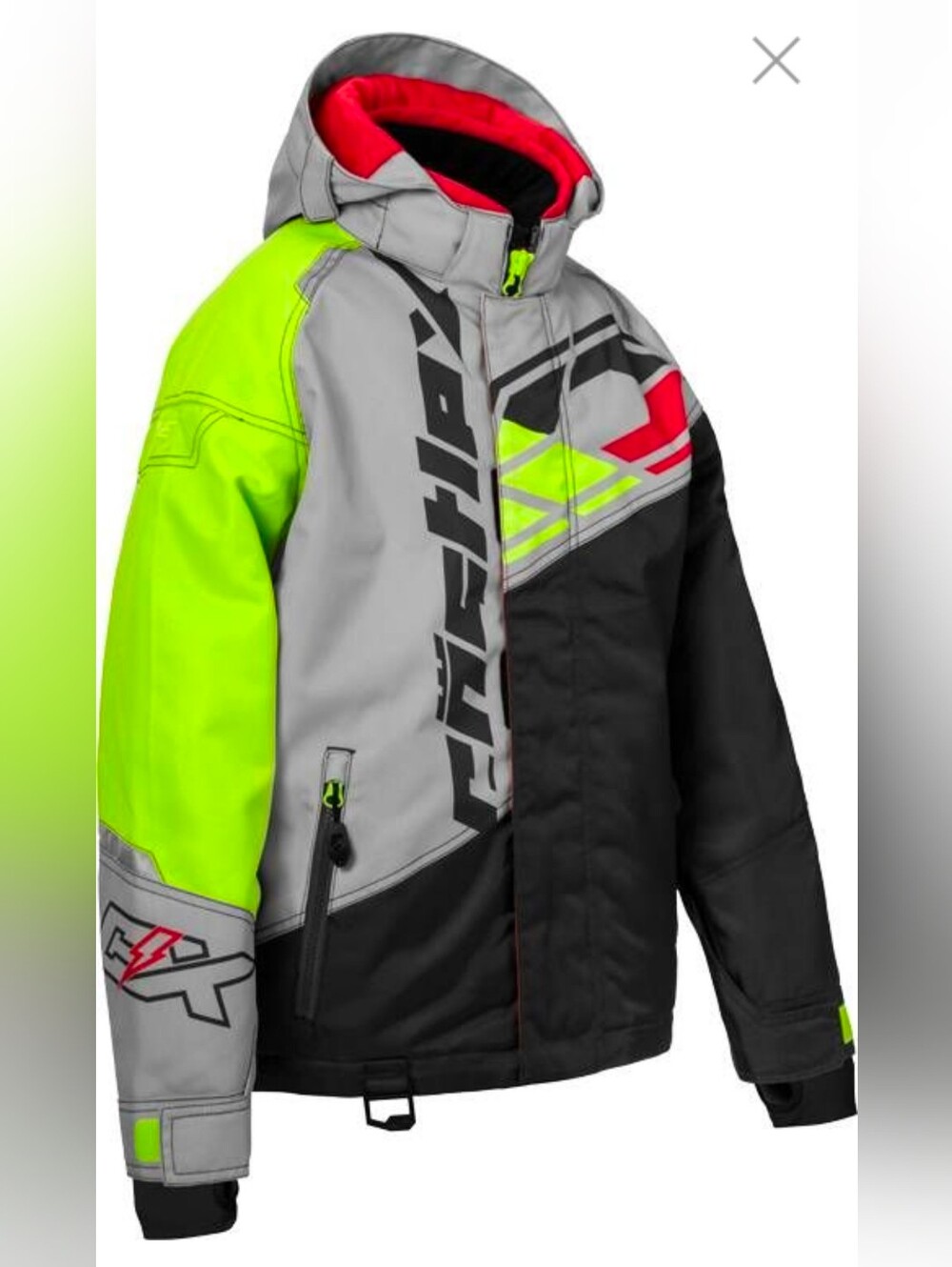 Unisex Castle X Code G4 Snowmobile Youth Medium Jacket Charcoal/Silver/Hi-Vis